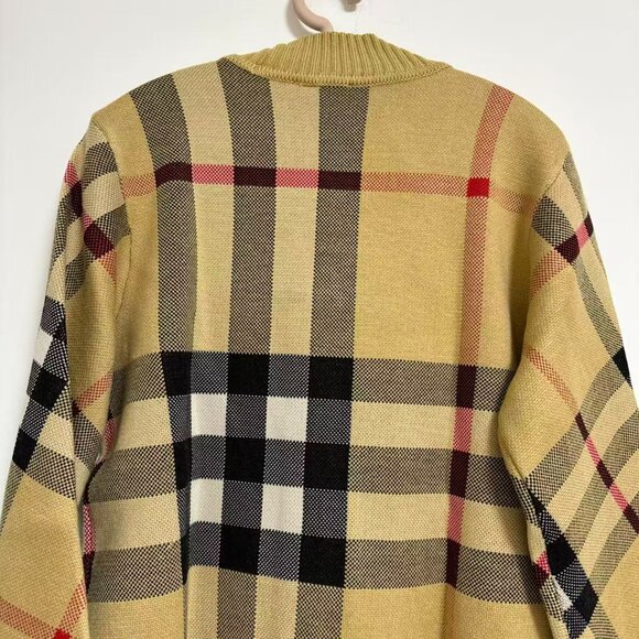 BURBERRY Check Wool Blend Cardigan - Picture 12 of 13
